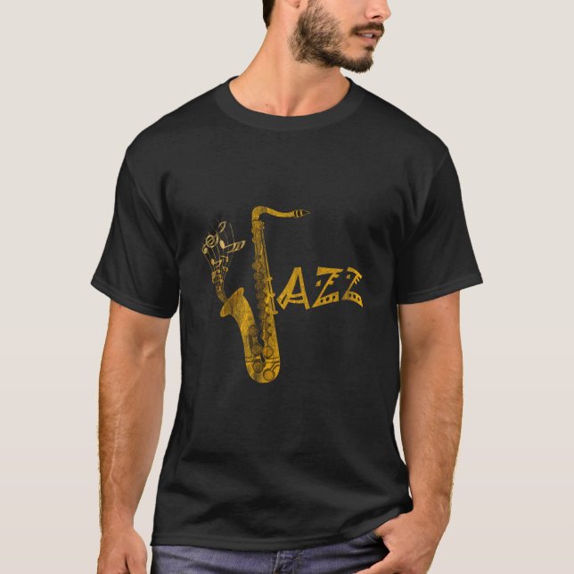 T-shirt Jazz Musical Instrut Musician Saxophone (Devant)