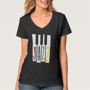 T-shirt Jazz Piano Keys Vintage Jazz Musician