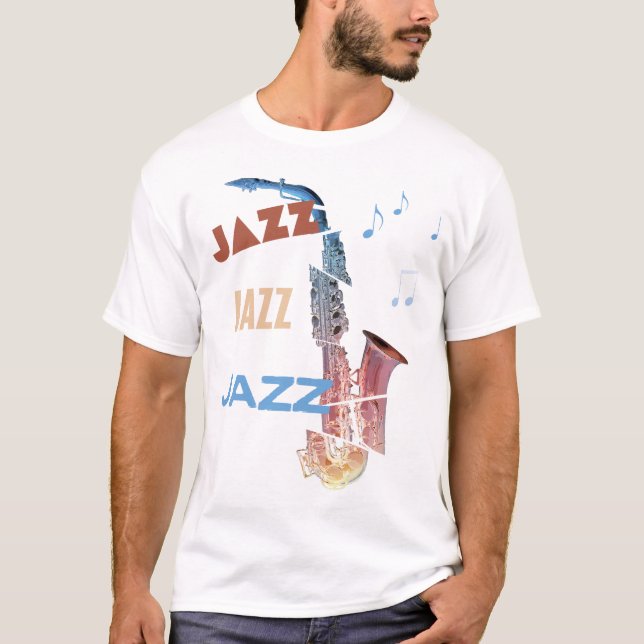 T-shirt Jazz Saxophone Art moderne (Devant)