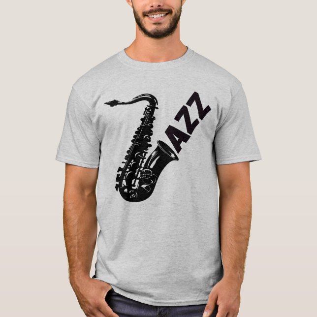 T-shirt Jazz saxophone, Lecteur saxophone (Devant)