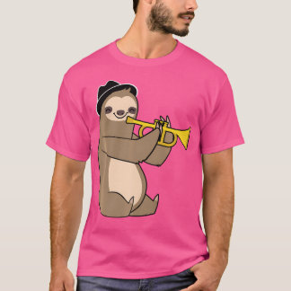 T-shirt Jazz Sloth Trumpet Funny Musicien