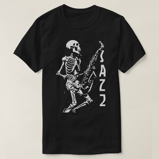 T-shirt jazz squelette (Design devant)