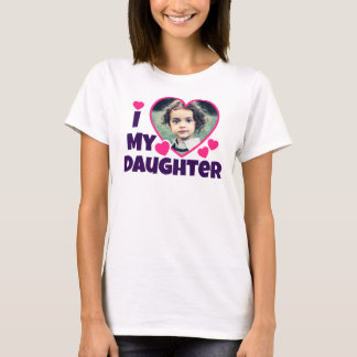 T-shirt J'Coeur Ma Fille Photo Personnalisée Rose