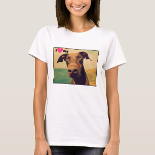 T-shirt J'Coeur Mon Chien Doberman Naturel