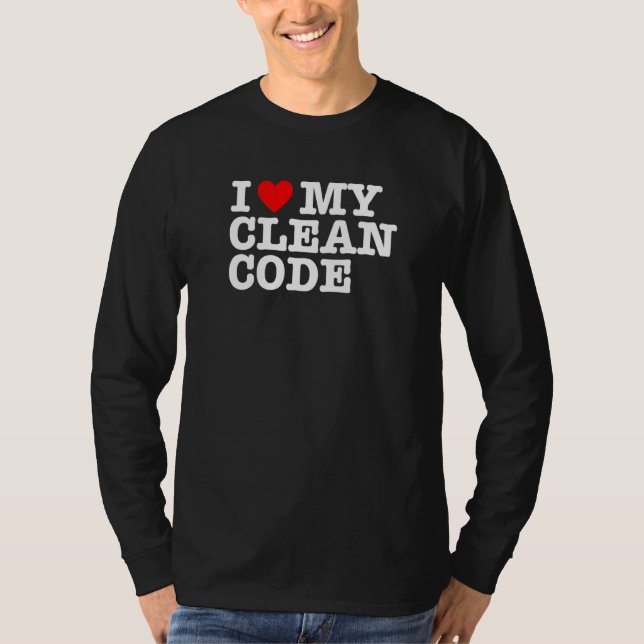 T-shirt J'Coeur Mon Code Propre Drôle Citation It Geek Ner (Devant)