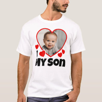 T-shirt J'Coeur Mon Fils Lumière Photo Personnalisée