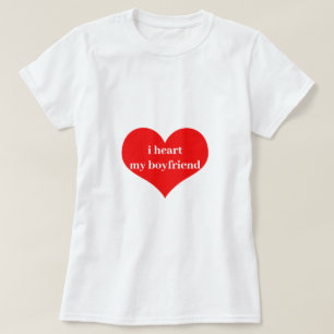 T-shirt J'Coeur Mon Petit-Ami Aimer Romantique Rouge Coeur