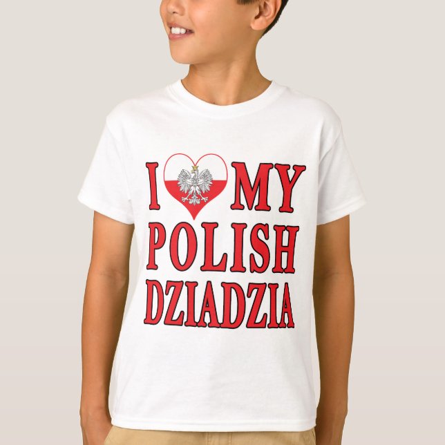 T-shirt J'Coeur Mon Polonais Dziadzia (Devant)