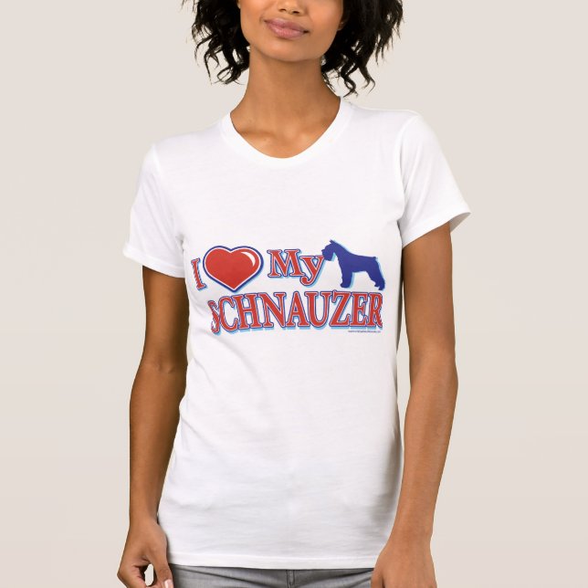 T-shirt J'Coeur Mon Schnauzer (Devant)