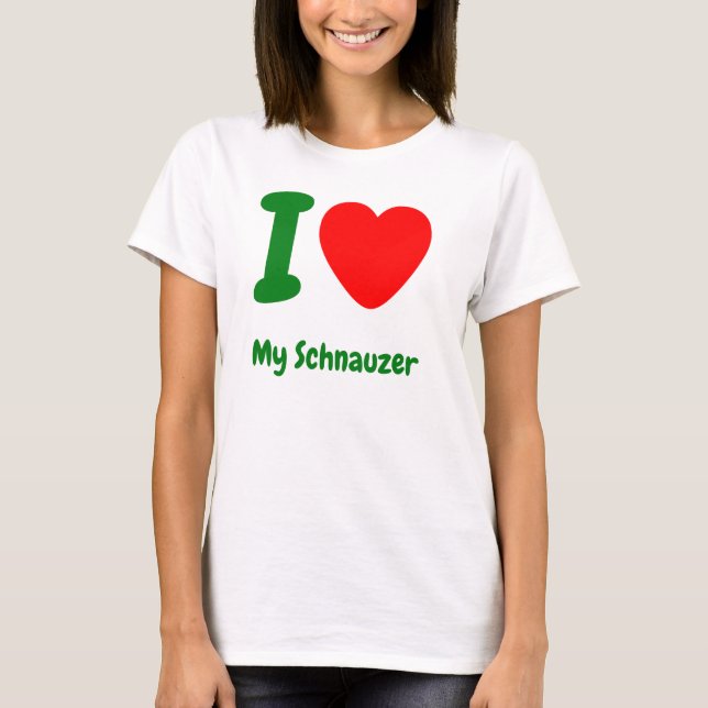 T-shirt J'Coeur Mon Schnauzer (Devant)