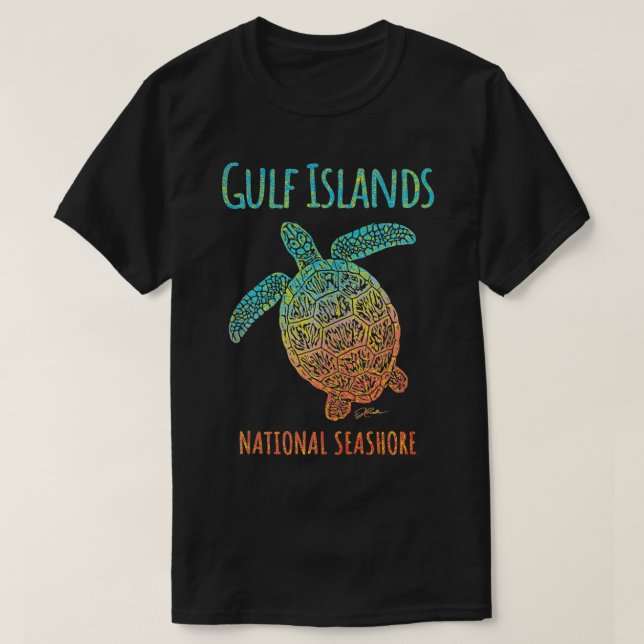 T-shirt JCombs Gulf Islands National Seashore, Tortue de m (Design devant)