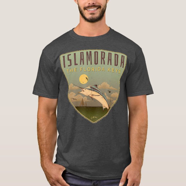 T-shirt JCombs Islamorada La Floride Keys Marlin (Devant)