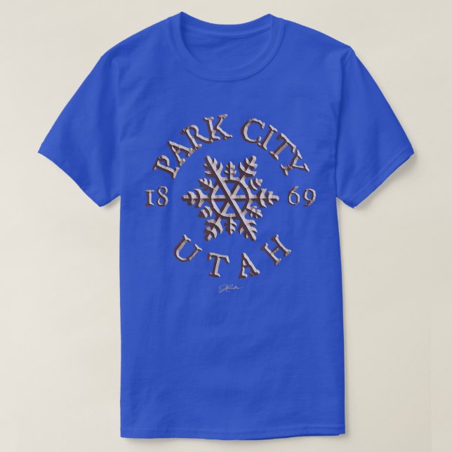 T-shirt JCombs Park City, Utah, Snowflake368 (Design devant)