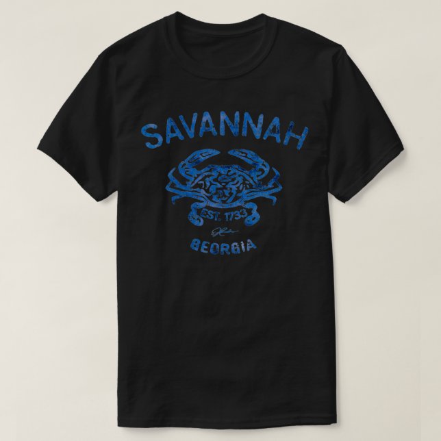 T-shirt JCombs Savannah, GA, Crabe bleu VNeck (Design devant)