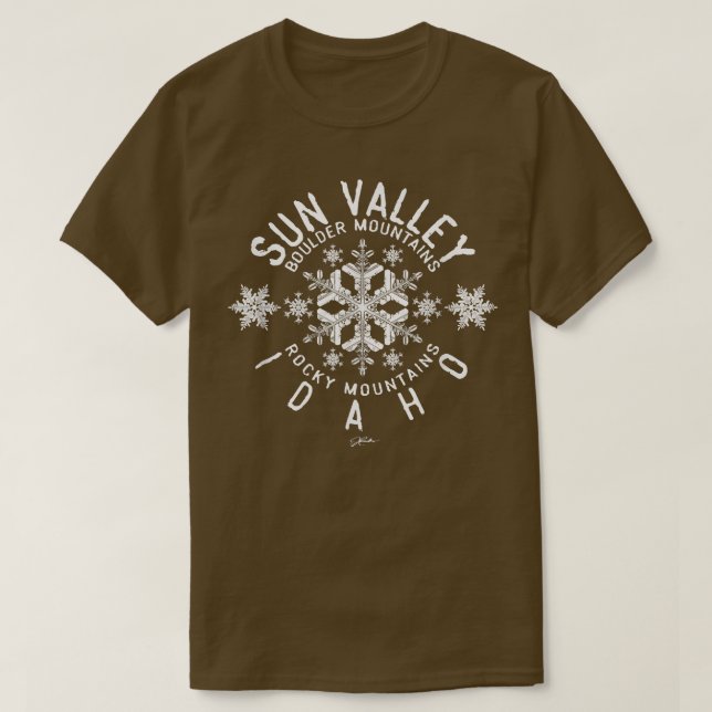 T-shirt JCombs Sun Valley, Idaho, Neige (Design devant)