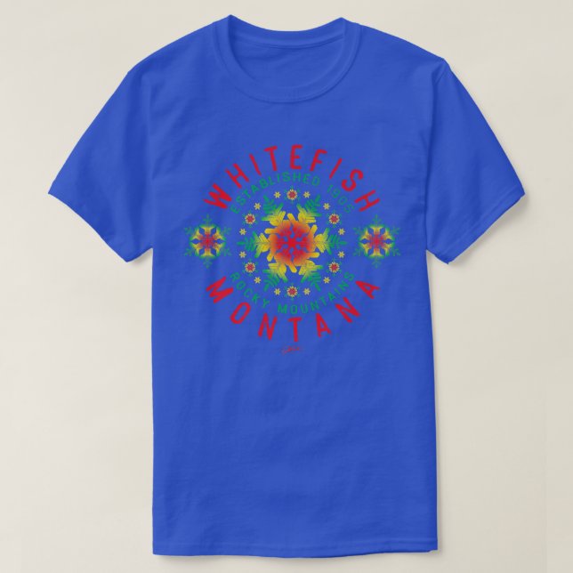 T-shirt JCombs Whitefish, Montana, Vacances neige  (Design devant)