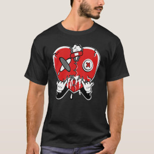 T-shirt JD 4 Red Thunder Heart Pleurer Red Thunder 4s Matc