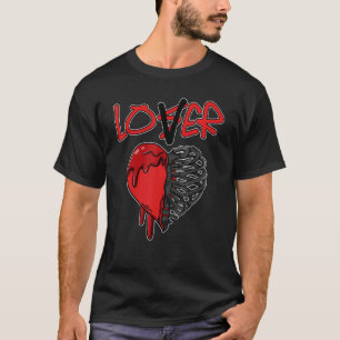 T-shirt JD 4 Rouge Tonnerre Cœur qui dégouline Rouge Tonne