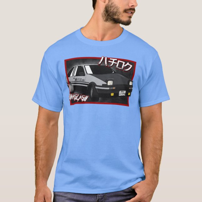 T-shirt JDM Drift Anime Manga Voiture Hachiroku drôle (Devant)