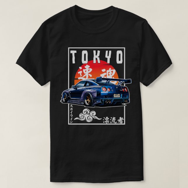 T-shirt JDM japonais Streetwear Tokyo R34 Lovers Drift (Design devant)