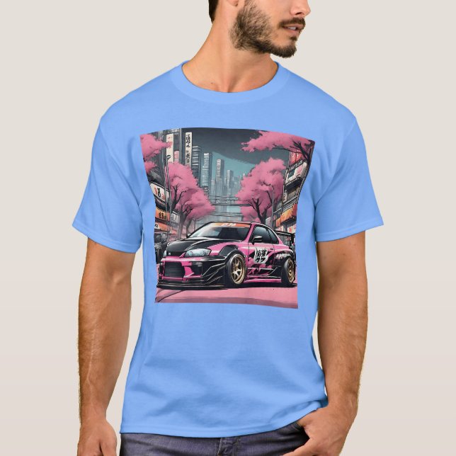 T-shirt JDM Tokyo Skyline Retro Race Drift Tuning On The B (Devant)