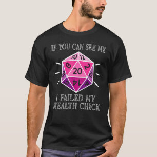 T-shirt Jdr D20 Si Vous Pouvez Me Voir J'ai Raté Mon Vol