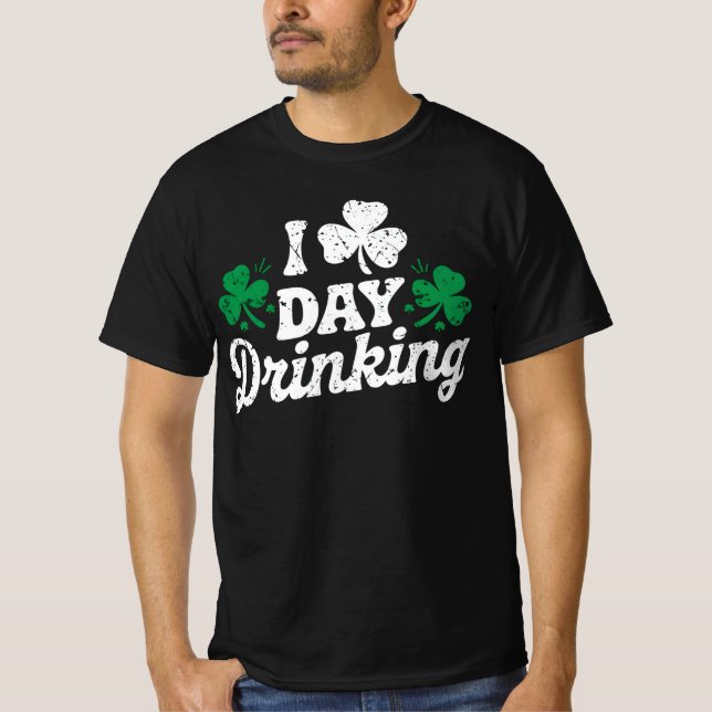 T-shirt Je adore boire pendant la journée drôle Saint Patr (Devant)