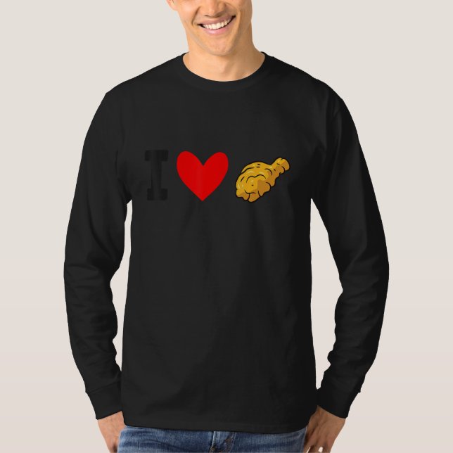T-shirt Je adore le poulet frit, restauration rapide de po (Devant)