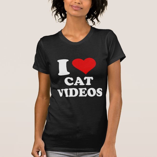 T-shirt Je adore les vidéos de chats (Devant)