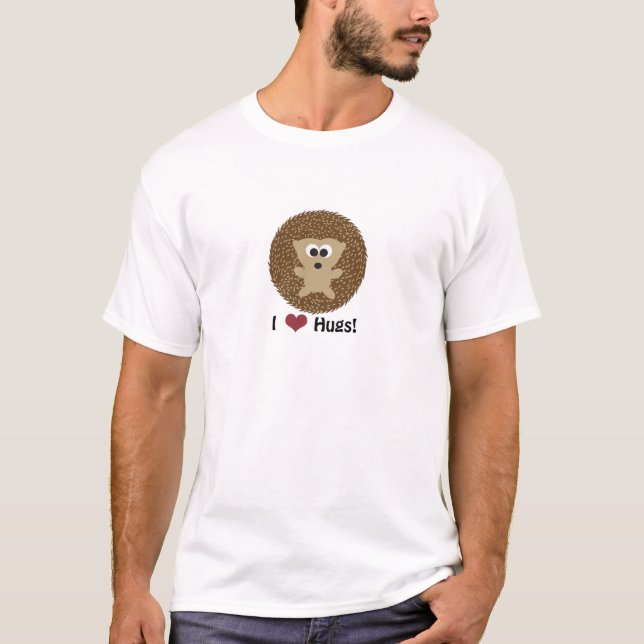 T-shirt Je aime les câlins au hérisson (Devant)
