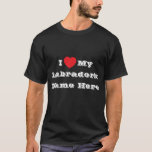 T-shirt Je ♥️ aimer Mon Labradork Nom Ici<br><div class="desc">T-shirt classique pour homme en couleur noire et en lettres en blanc Couleur et vêtements de mode décontractés et amusants imprimés avec phrase de texte modèle personnalisable J'♥️ aime My Labradork Nom Ici sur Casquettes, chemises et produits pour animaux de compagnie par TheFabricSeal imprimer sur demande boutique à Zazzle.com #ZazzleMade...</div>