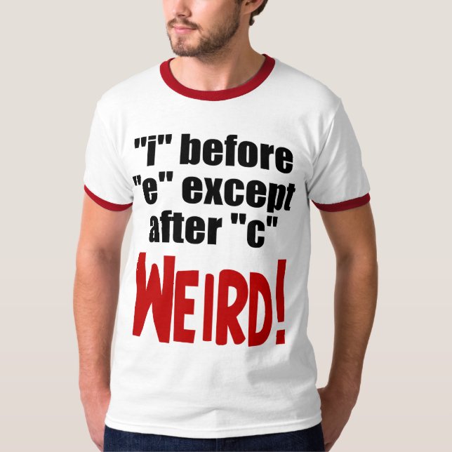 T-shirt "je" avant anglais drôle de "e" - (Devant)