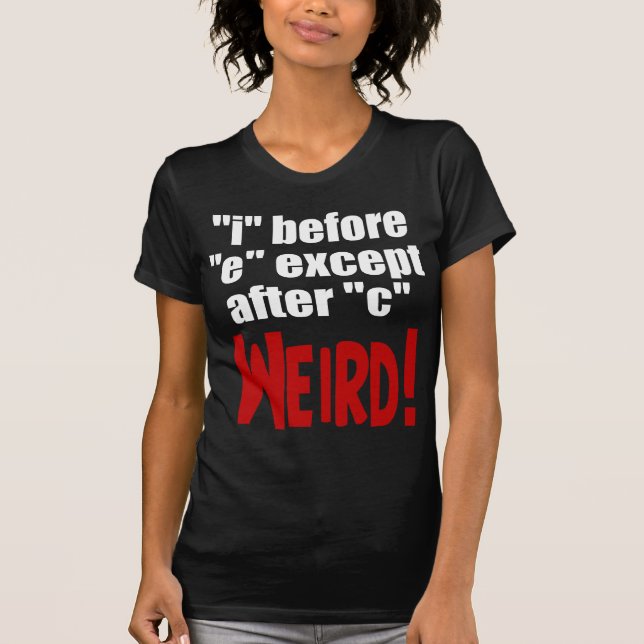 T-shirt "je" avant anglais drôle de "e" - (Devant)