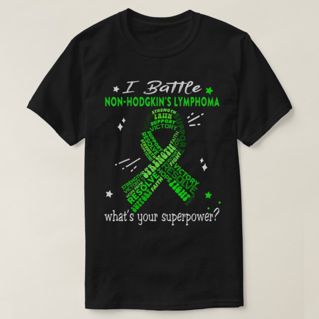 T-shirt Je bats contre le lymphome de Non Hodgkin Quel est (Design devant)