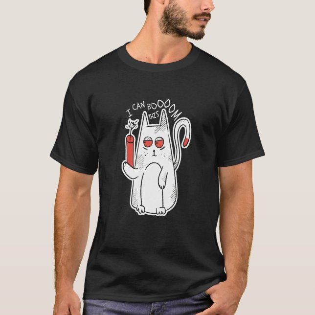 T-shirt Je bouge, ce mignon chat (Devant)