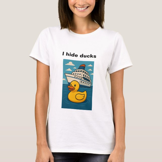 T-shirt Je cache des canards - canard en caoutchouc se cac (Devant)