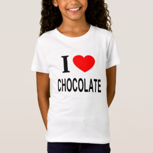 T-Shirt JE ❤️ CHOCOLATE J'AIME LE CHOCOLAT I COEUR CHOCOLA