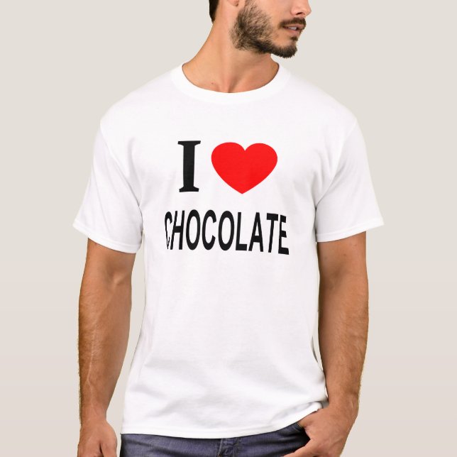 T-SHIRT JE ❤️ CHOCOLATE J'AIME LE CHOCOLAT I COEUR CHOCOLA (Devant)