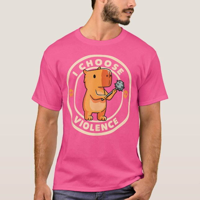 T-shirt Je Choisis La Violence Drôle Capybara (Devant)
