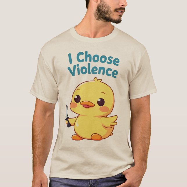 T-shirt Je choisis la violence - Drôle parodique design nu (Devant)