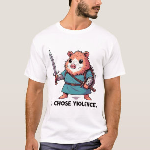 T-shirt Je Choisis la Violence Guerrier Hamster