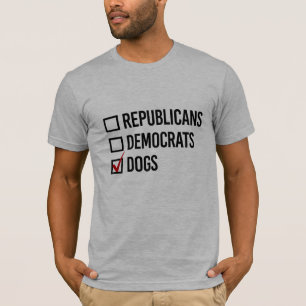 T-shirt Je choisis les chiens plutôt que la politique - -