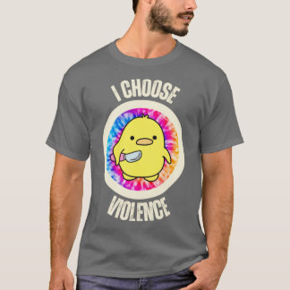 T-shirt Je choisis Violence Cute Chat avec Couteau