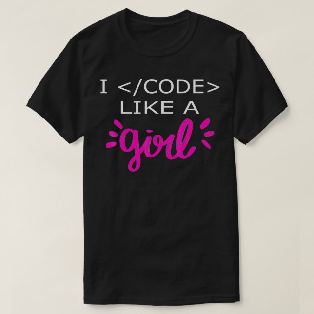T-shirt Je Code Comme Une Fille Drôle Binary Coding Ordina (Design devant)