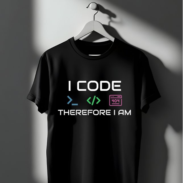 T-shirt Je Code Donc Je Suis - Programmeur Erreur 404 Geek (Créateur téléchargé)