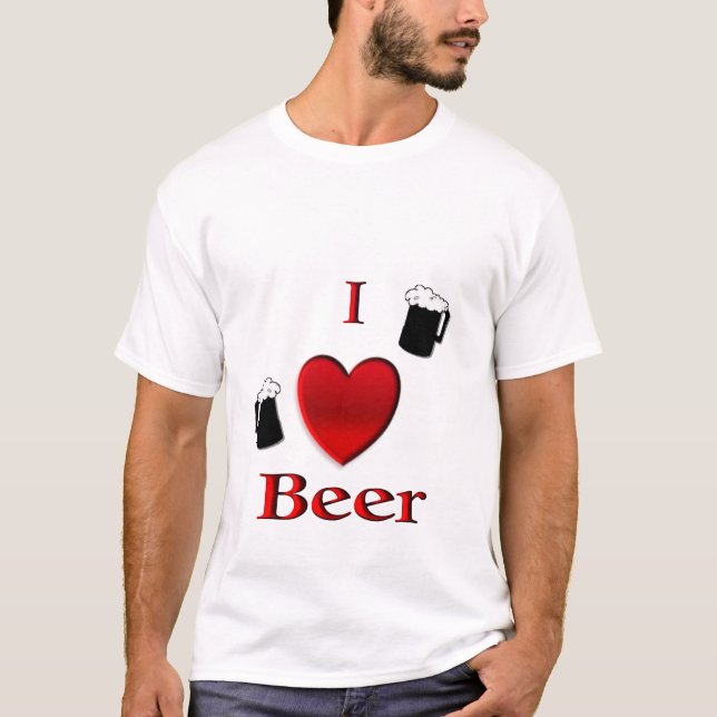 T-shirt Je Coeur Beer Frothy Mugs (Devant)