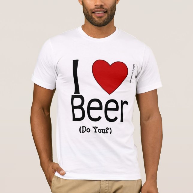 T-shirt Je Coeur Bière (N'Est-Ce Pas ?) (Devant)