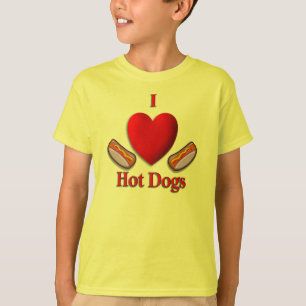 T-shirt Je Coeur Chiens Chauds