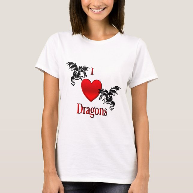 T-shirt Je Coeur Dragons (Devant)