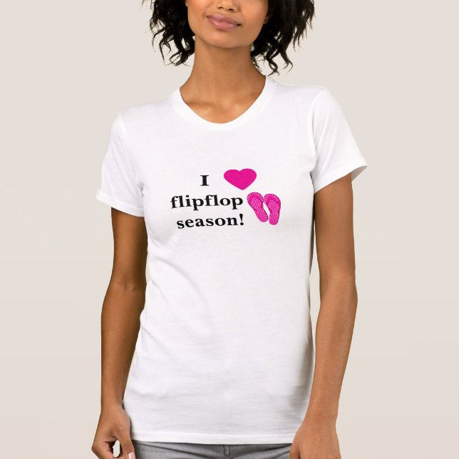T-shirt Je *coeur* flipflop saison! (Devant)
